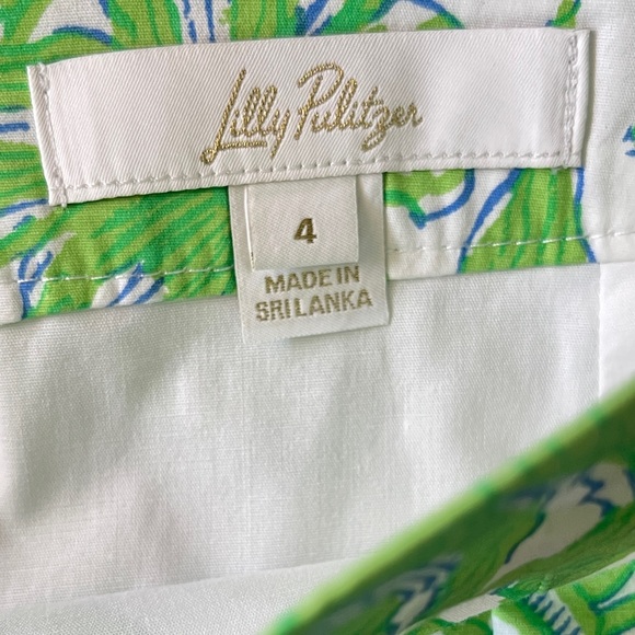 EUC NWOT Lilly Pulitzer Green & White Scalloped Tropper Mini Skirt Size 4 - Picture 3 of 3